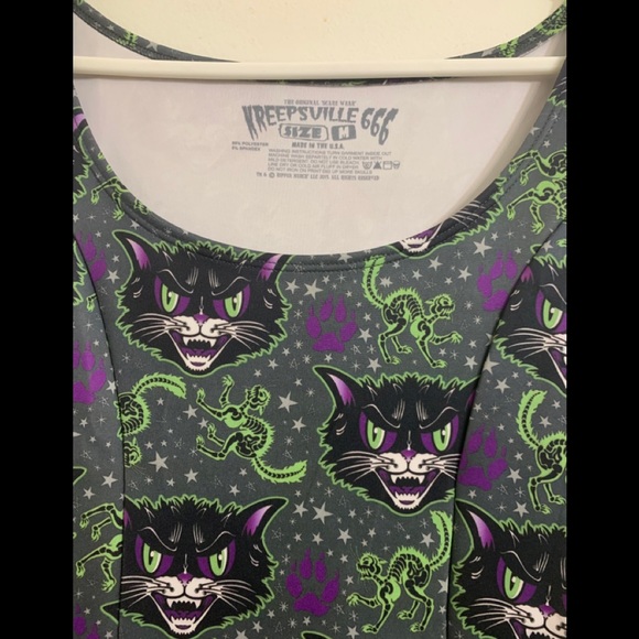Kreepsville 666 Kattitude Marilyn Spooky Cat Dress NEW! - Picture 5 of 6
